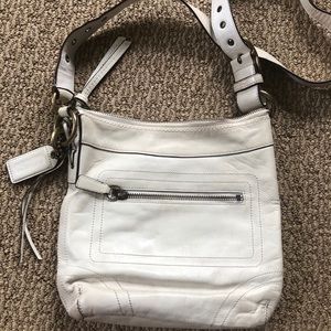 Authentic Vintage Coach white leather crossbody